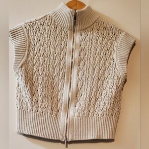 1. STATE Beige Zip-Up Sweater Vest